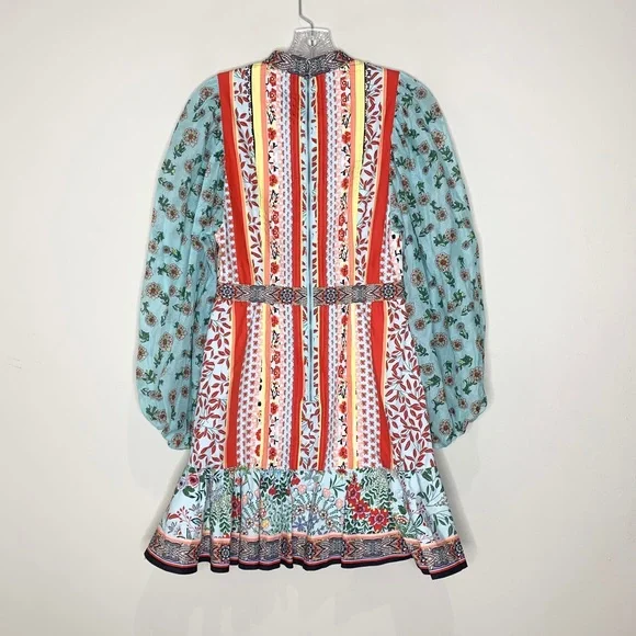 Alice + Olivia Raya Mandarin Collar Mini Dress (Sz 4) Paloma Floral Print - Picture 11 of 16